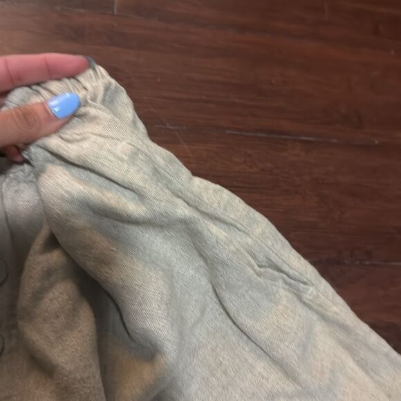 Khaki Drawstring Shorts - Linen Brand New - Pockets - Size Medium - Picture 3 of 5